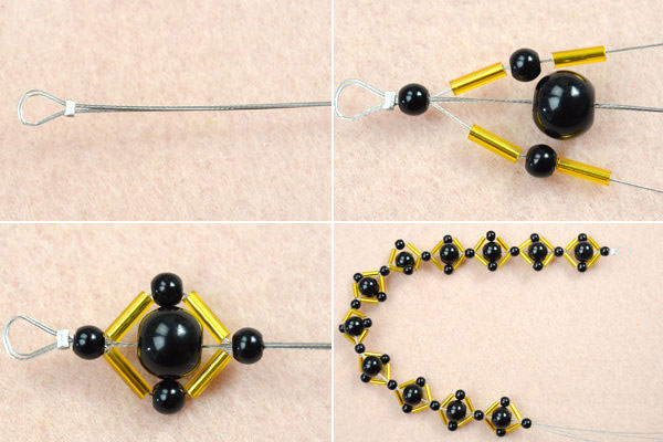 ایجاد الگوی لوزی روی هر قطعه از دستبند